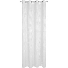 Gatavs aizkars 140x250 Lilija balts ar sieta struktūru, gatavs ar cilpām