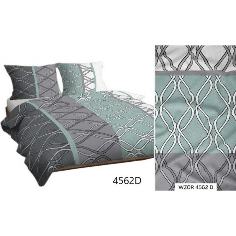 Flaneļa gultasveļa 160x200 pelēka piparmētru ģeometrija 4562 D Flanel Max