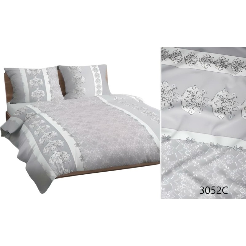 Kokvilnas spilvendrāna 70x80 pelēki ornamenti 3052 C kokvilna Maks