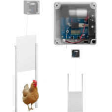 Wiesenfield Automātisks vistu kūts durvju atloks ar gaismas sensoru, akumulatoru un LCD strāvas padevi