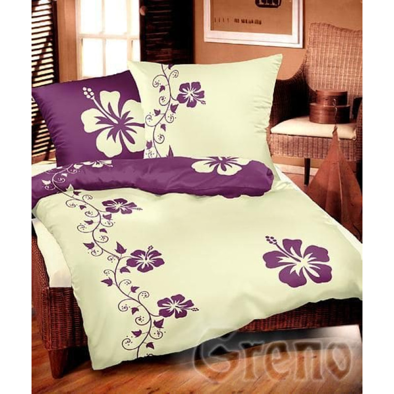 Satīna gultasveļa 140x200 Tactile plum Gold Line