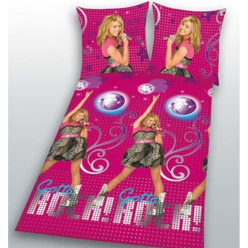 Hannah Montana gultas veļa 160x200 Gotta Rock! rozā 6300 pēdējie gabali