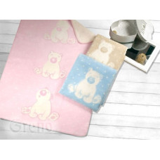 Sweet Bear sega 75x100 kokvilnas un akrila Rozā