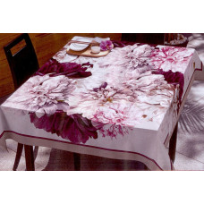 Traipu izturīgs galdauts 85x85 Flower Cream + Pink