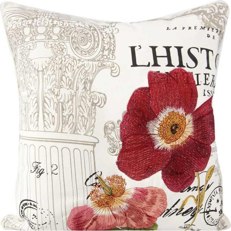 Dekoratīvā spilvendrāna 45x45 Natura 17 Beige + Red