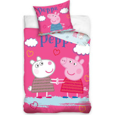 Kokvilnas gultas veļa 160x200 C Peppa Pig Suzy un Peppa PP8004 2311