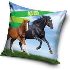 Spilvendrāna 40 x 40 C 3D Dzīvnieku planēta zirgi Black Horse AP 1009 4872