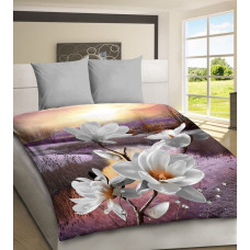 3D mikrosatīna gultas veļa 160x200 06 White Magnolias and Sun 0958 Bed&You