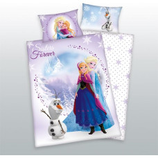 Flaneļa gultas veļa 100x135 Frozen Frozen 0788 Anna Elsa Olaf gultai