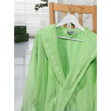 Lodik S piegriezuma frotē peldmētelis S zaļš ar kapuci Zema cena!!!