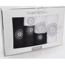 Dvieļu komplekts kastītē, 6gab Illusion White, Black