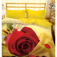3D mikrosatīna gultas veļa 160x200 39 Red Rose jums 0013 Bed&You