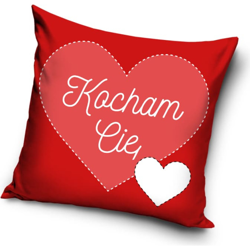 Kokvilnas spilvendrāna 40x40 C Valentīndienas sarkanās sirsniņas Es tevi mīlu VAL17-3007 971