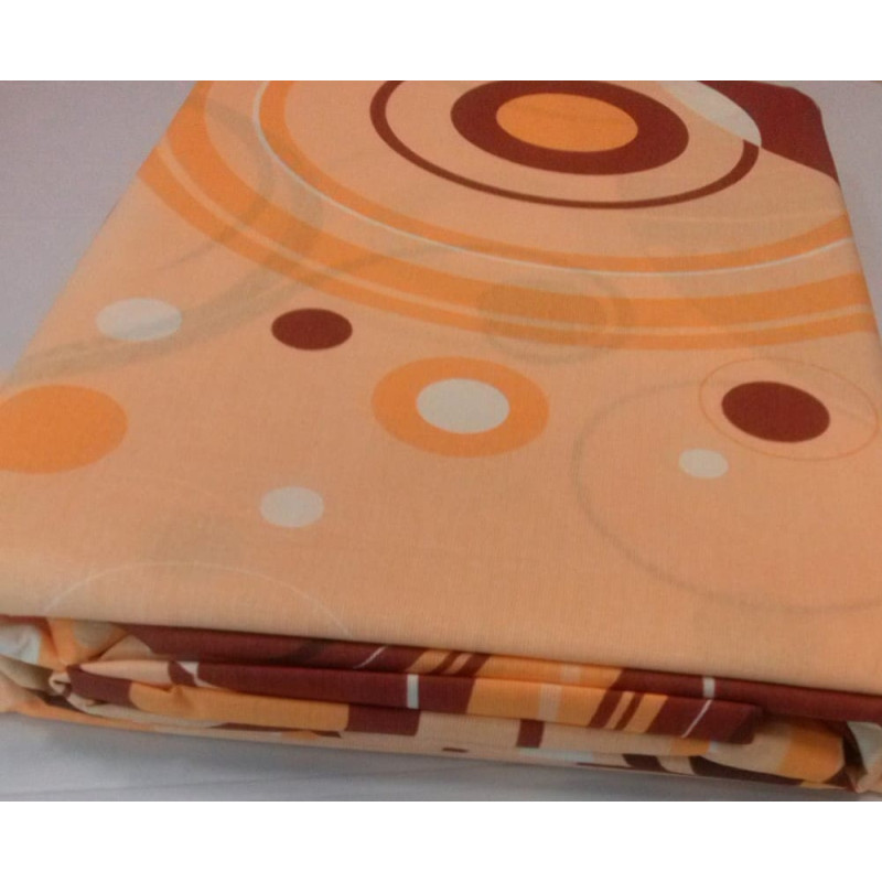 Kokvilnas gultasveļa 180x200, apļi, oranži brūni punktiņi