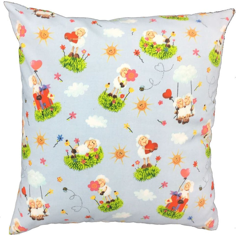 Kokvilnas spilvendrāna 40x40 1201E Sheep Grass Saulaini zila