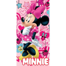 Kokvilnas dvielis 70x140 Minnie Mouse STC21 rozā fons 9202