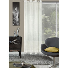 Gatavs aizkars ar cilpām 140x250 Tatiana krēms, brīvi austs