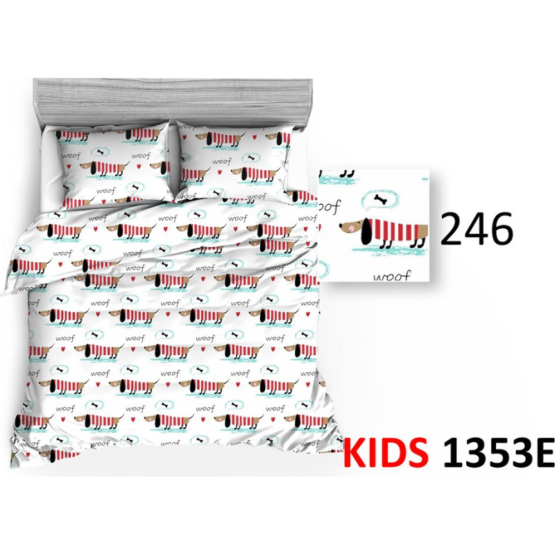 Kokvilnas palags 160x200 1353E sarkans taksis 246N