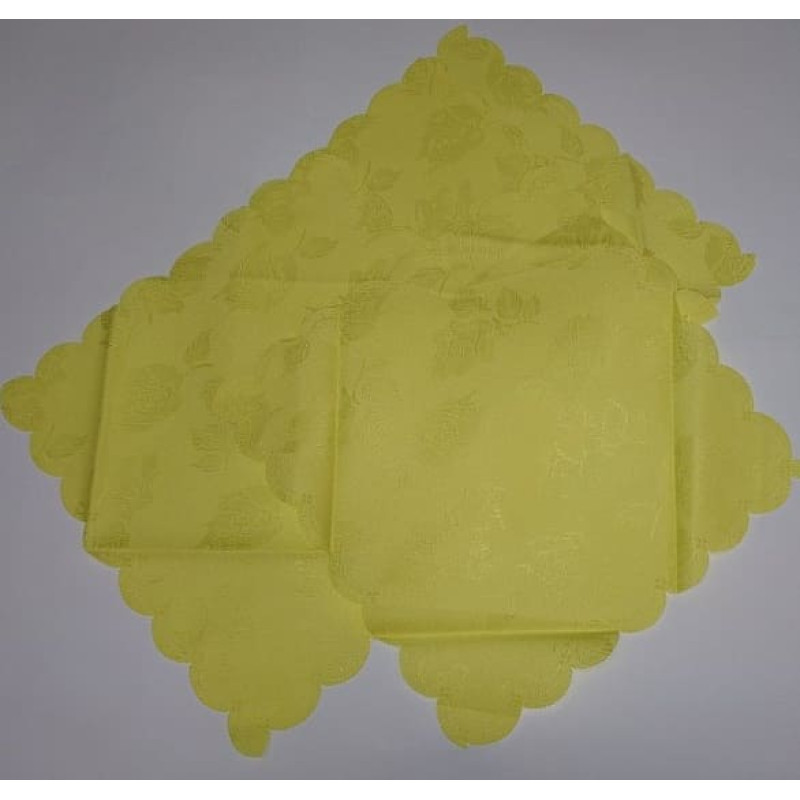 Traipu izturīgas galdauta salvetes 30x30, komplektā 4, vienkrāsains dzeltens, dažādi raksti, zema cena