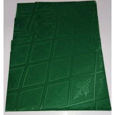 Traipu izturīgas galdauta salvetes 30x30, komplektā 4, vienkrāsainas, tumši zaļas, dažādi raksti, zema cena