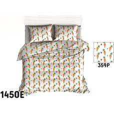 Kokvilnas gultasveļa 140x200 1450E balti jautri oranži burkāni 359P