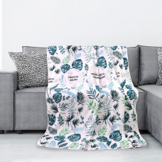 Decoking Mikrošķiedras sega 150x200 Cuddle Botanique Monstera lapas zili zaļas