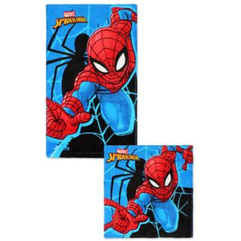 Roku un sejas dvieļu komplekts 5007 Spiderman Spider Man zils 30x30 30x50