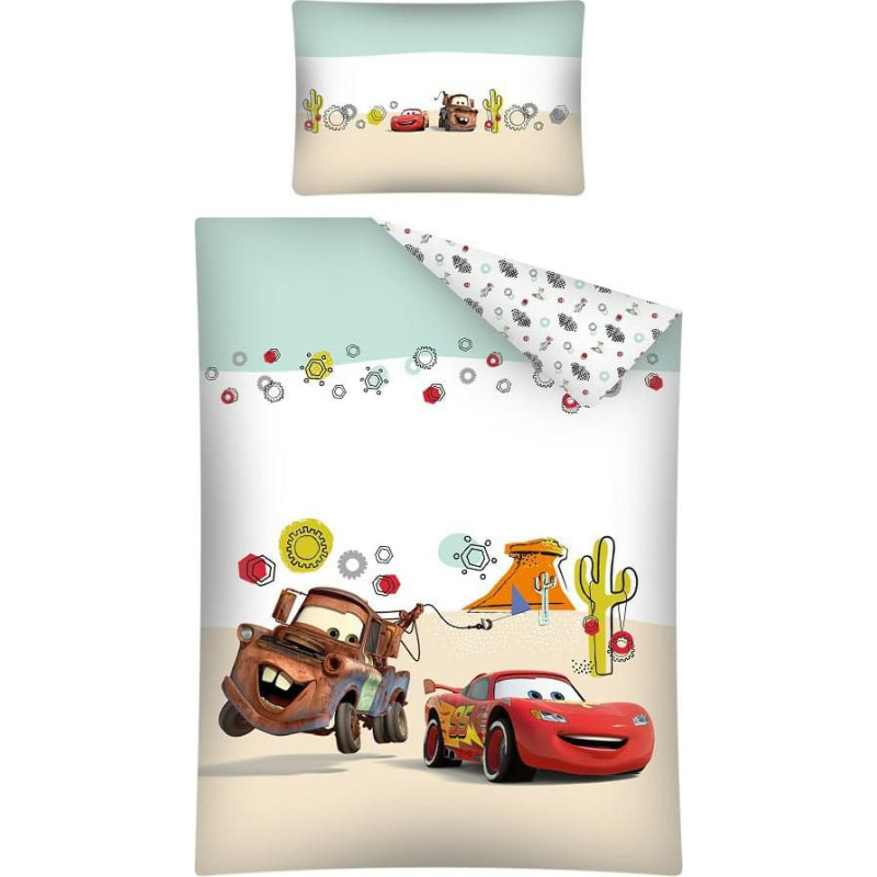 Kokvilnas gultas veļa 100x135 Cars Mater Lightning McQueen desert piparmētra 30 A 1624