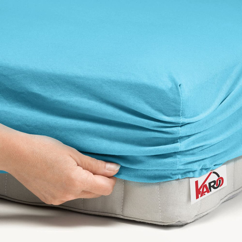 Džersija palags ar elastīgo joslu 220x240 tirkīza 030 biezs 150g/m2