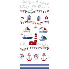 Kokvilnas gultas veļa 140x200 1407E Ships Navy Anchors Lighthouse 232N