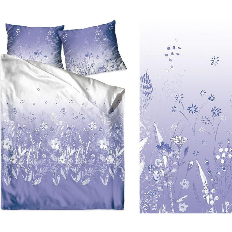 Satīna gultasveļa 140x200 Sensual lavandas ziedi pļava Frotex