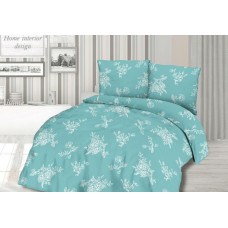 Satīna gultasveļa 140x200 ziedu pušķis, jūras tirkīzs 1487/1 Satynlove