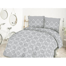 Satīna gultas veļa 160x200 Marokas ornamenti pelēki balti 1481/1 Satynlove