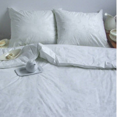 Satīna spilvendrāna 50x60 17489 balta ar apdruku
