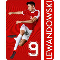 Flīsa sega 120x150 Lewandowski Robert futbolists futbola fanam sarkans balts 4011