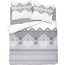 Flaneļa gultas veļa 220x200 Glamour balti pelēka 2935 F