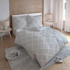 Satīna gultas veļa 160x200 Glamour austrumu pelēka balta 3380 B