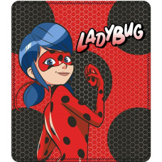 Flīsa sega 120x140 Biedronka LadyBug Miraculum sarkana melna bērnu pleds 4408 sega