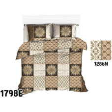 Kokvilnas gultas veļa 180x200 1798E brūns raibs austrumu ornaments 1286N