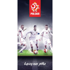 Kokvilnas dvielis 70x140 futbolisti 5302 Polijas futbola izlase Bumba mūs vieno PZPN172122