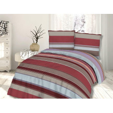 Kokvilnas gultas veļa 140x200 71450/1 svītras bordo olīvu violeta ģeometrija Cottonlove