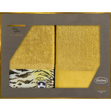 Dvieļu komplekts kastītē Cecil 2 gab 50x90 sinepes 500g/m2 frotē Eva Minge