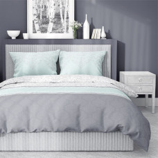 Kokvilnas gultas veļa 220x200 glamour 3843 B grafīta celadon Cotton 1