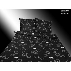 Mizas pakaiši 140x200 PB14 jēri melni, aizdarāmi ar pogām, 100% kokvilna