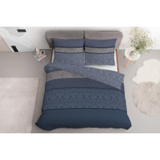 Satīna gultas veļa 140x200 zilas glamūra svītras 3828 B Home Satin 77