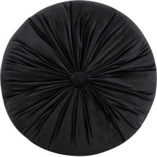 Dekoratīvais spilvens 40 cm Samts, melns, apaļš