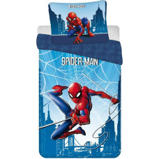 Kokvilnas gultas veļa 140x200 Spiderman Spider Man Blue 04 spilvendrāna 70x90