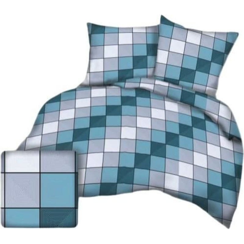 Mizas pakaiši 200x220 kubu režģis zila ģeometrija 3D-1112C