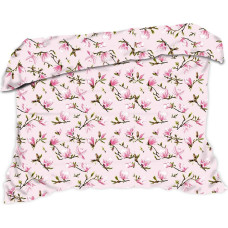 Kokvilnas gultas veļa 150x200 1596E rozā magnolija 1040N 1 spilvendrāna 50x60