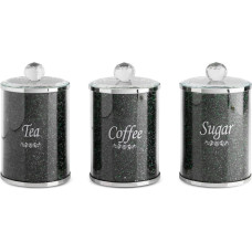 Komplektā 3 Ventosa konteineri. 10x17 kafijas tēja cukurs zaļš melns uzglabāšanai ar krāšņiem kristāliem